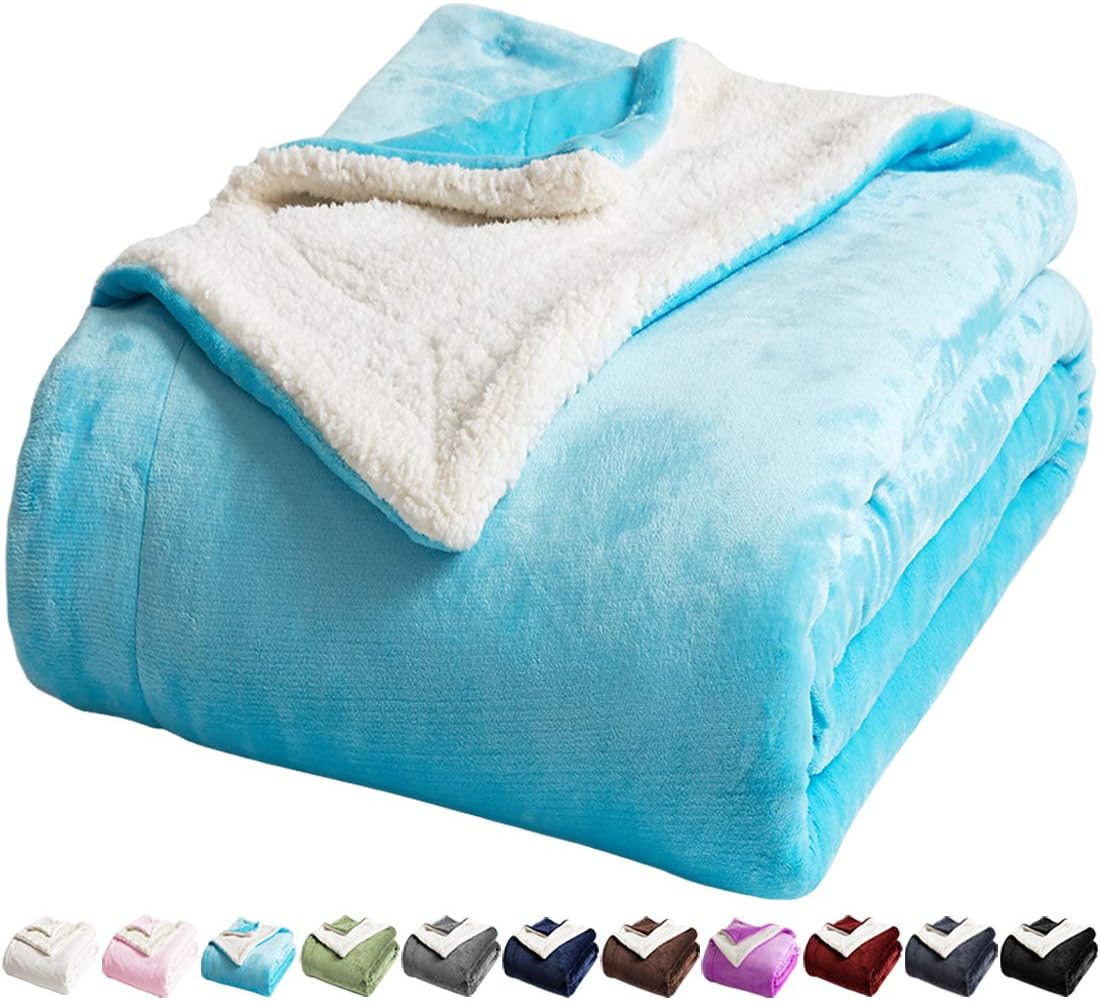 LBRO2M Sherpa Fleece Blanket King Size for Cozy Warmth
