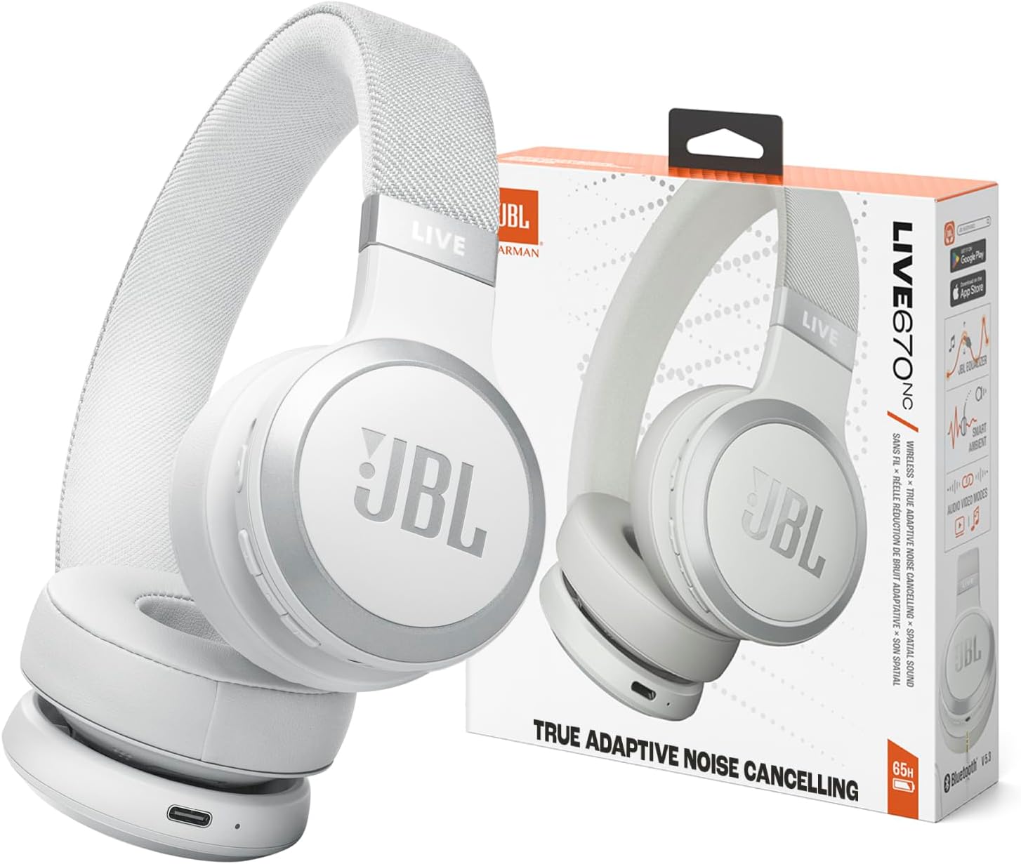 JBL Live 670NC Wireless On-Ear Headphones with Noise Cancelling