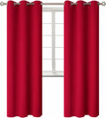 Red Room Darkening Curtains 72 in Long - 2 Panels Grommet Set