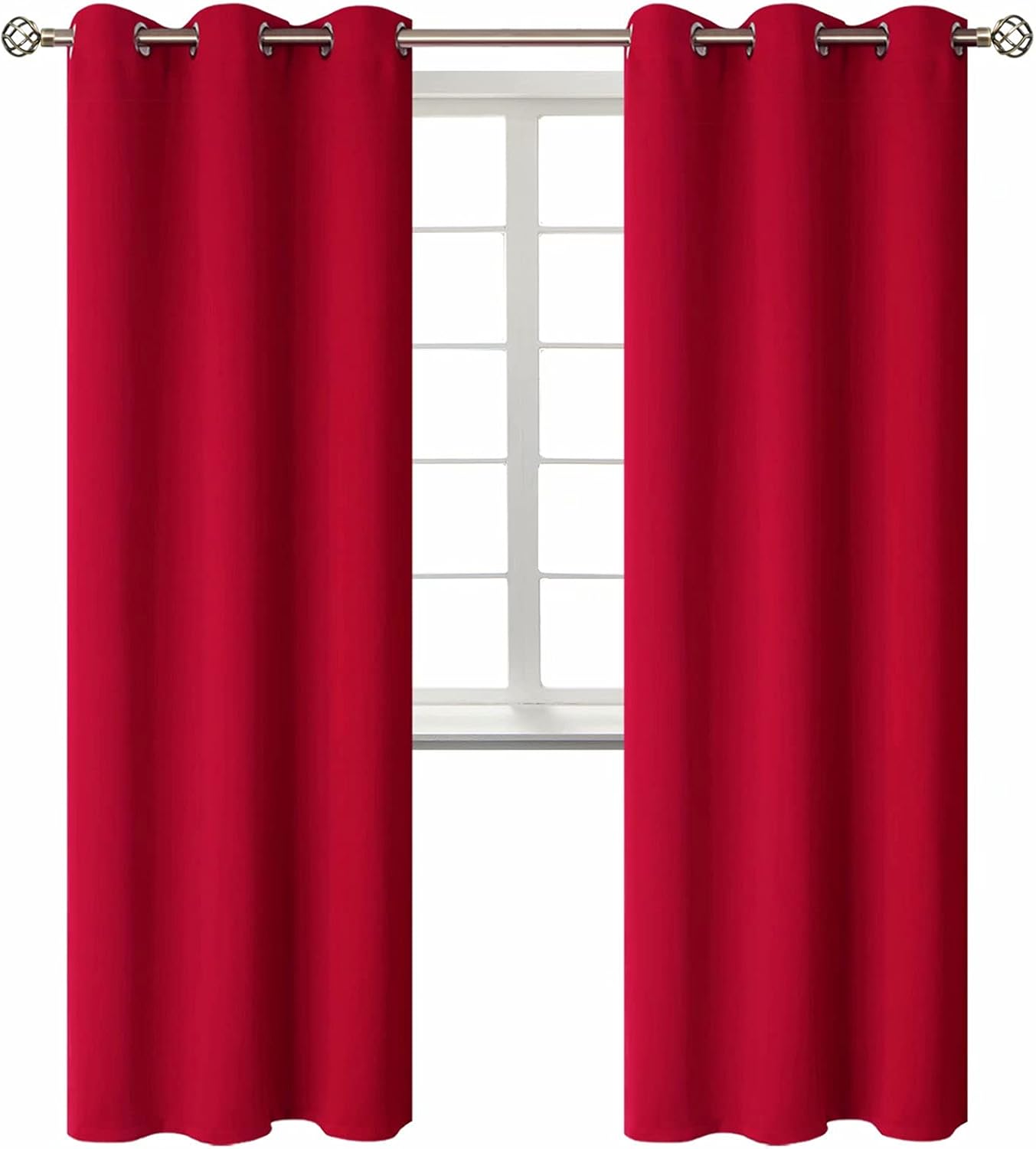 BGment Room Darkening Curtains for Bedroom - 72 Inch Red Drapes