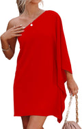 One Shoulder Ruffle Sleeve Mini Dress - Flattering Summer Party Style