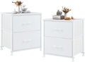 Compact Nightstand Dresser with 2 Fabric Drawers for Smart Storage