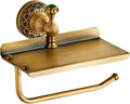 Vintage Bathroom Toilet Paper Holder with Shelf by NEWRAIN