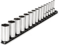 TEKTON 3/8 in Drive Deep 12-Point Socket Set, 15-Piece - Secure Lock