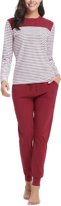 Soft Womens Pajama Sets Cotton Long Sleeve PJ Sets Comfy 2 Piece