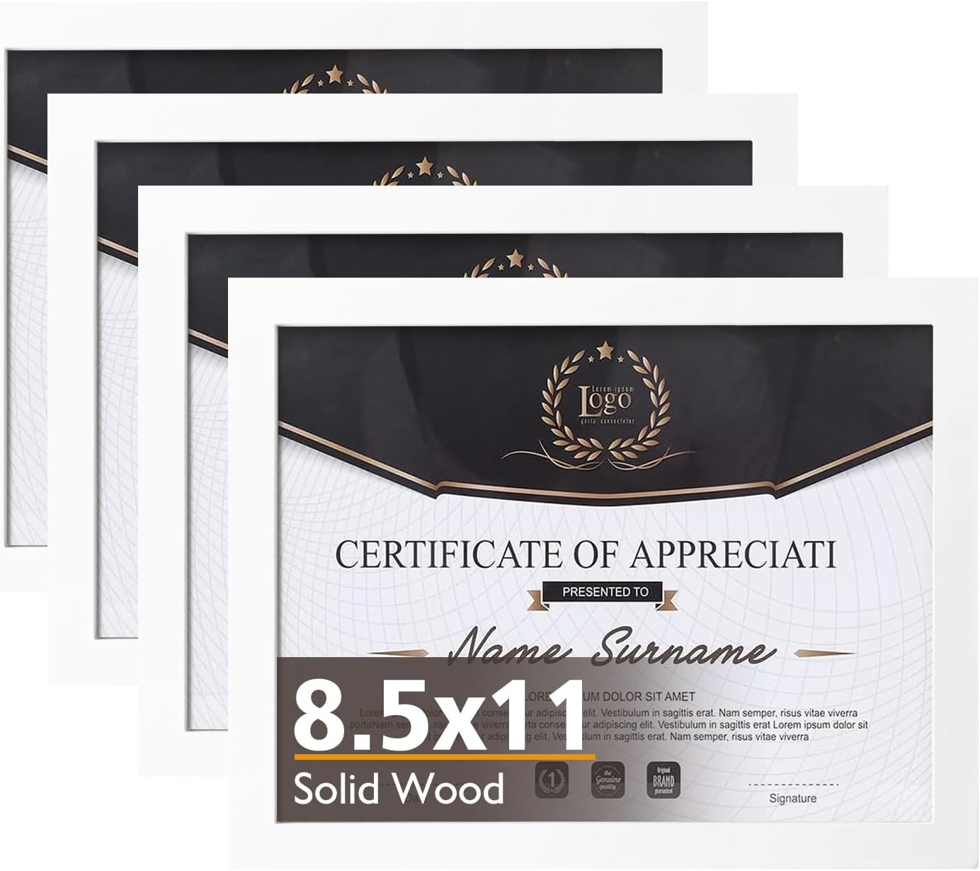 KINLINK 8.5x11 Picture Frames - Solid Wood Diploma Frames