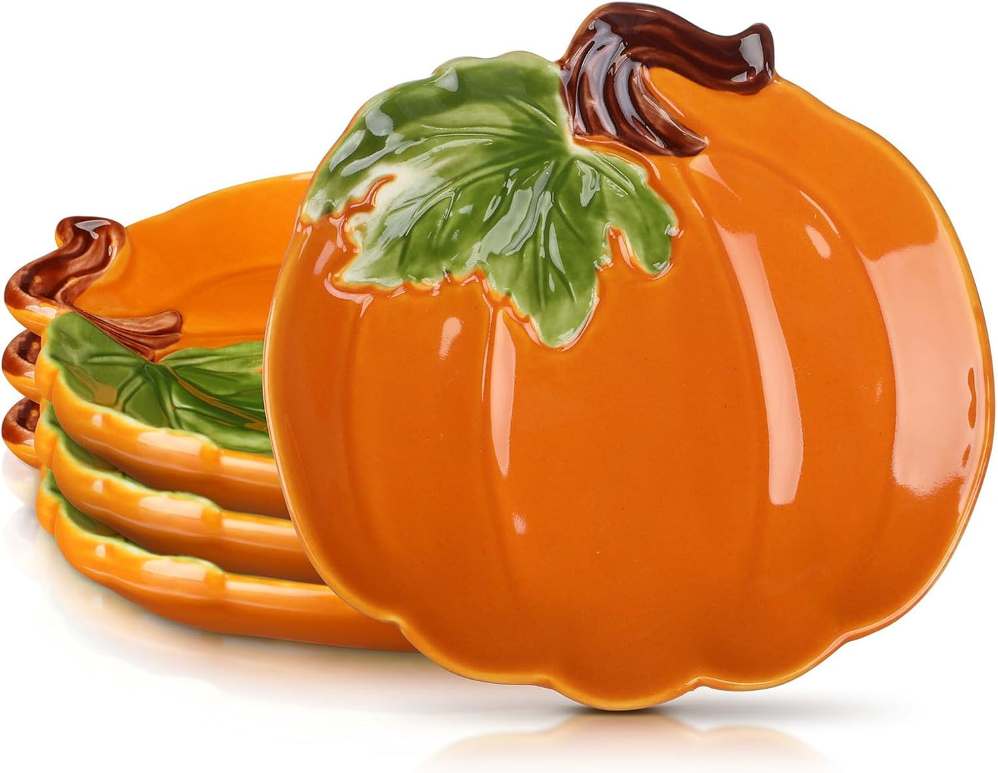 4 Pcs 5.91in Ceramic Pumpkin Candy Dishes for Thanksgiving Fun