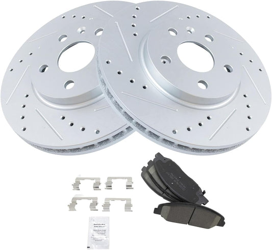 TRQ Front Performance Brake Pad & Rotor Kit for Cadillac CTS