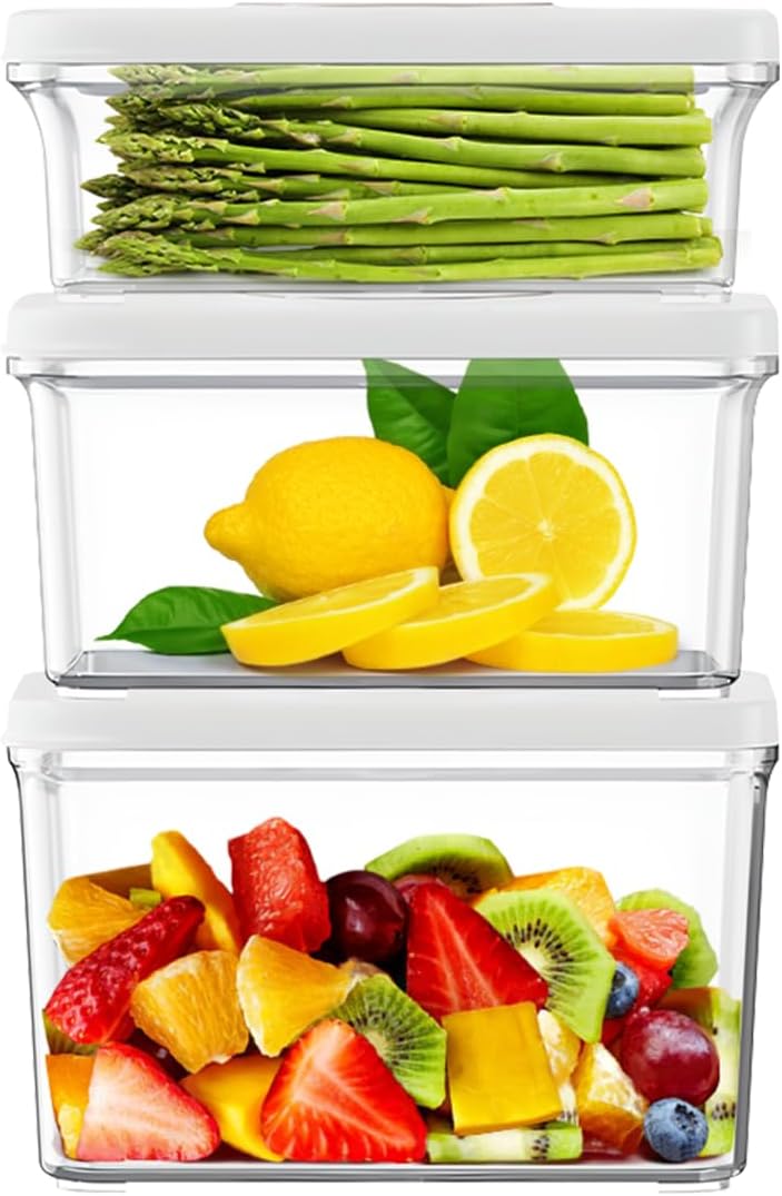 Vacuum Seal Containers for Food Storage - 3Pcs Leak-proof Set