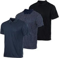 Men's Quick-Dry Athletic Polo 3 Pack - Performance Golf & Tennis