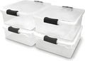 HOMZ 4-Pack Latching Lid Clear Plastic Storage Bins - Stackable