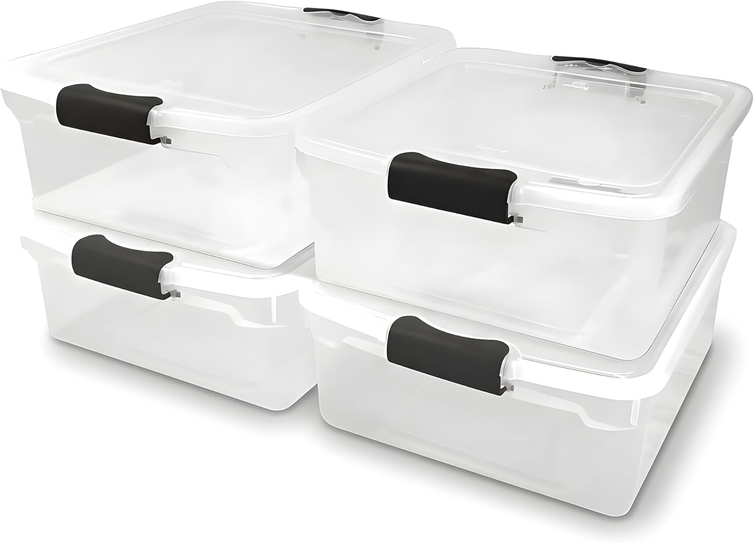 Clear Plastic Storage Organizer Bins for Home and Office Use
