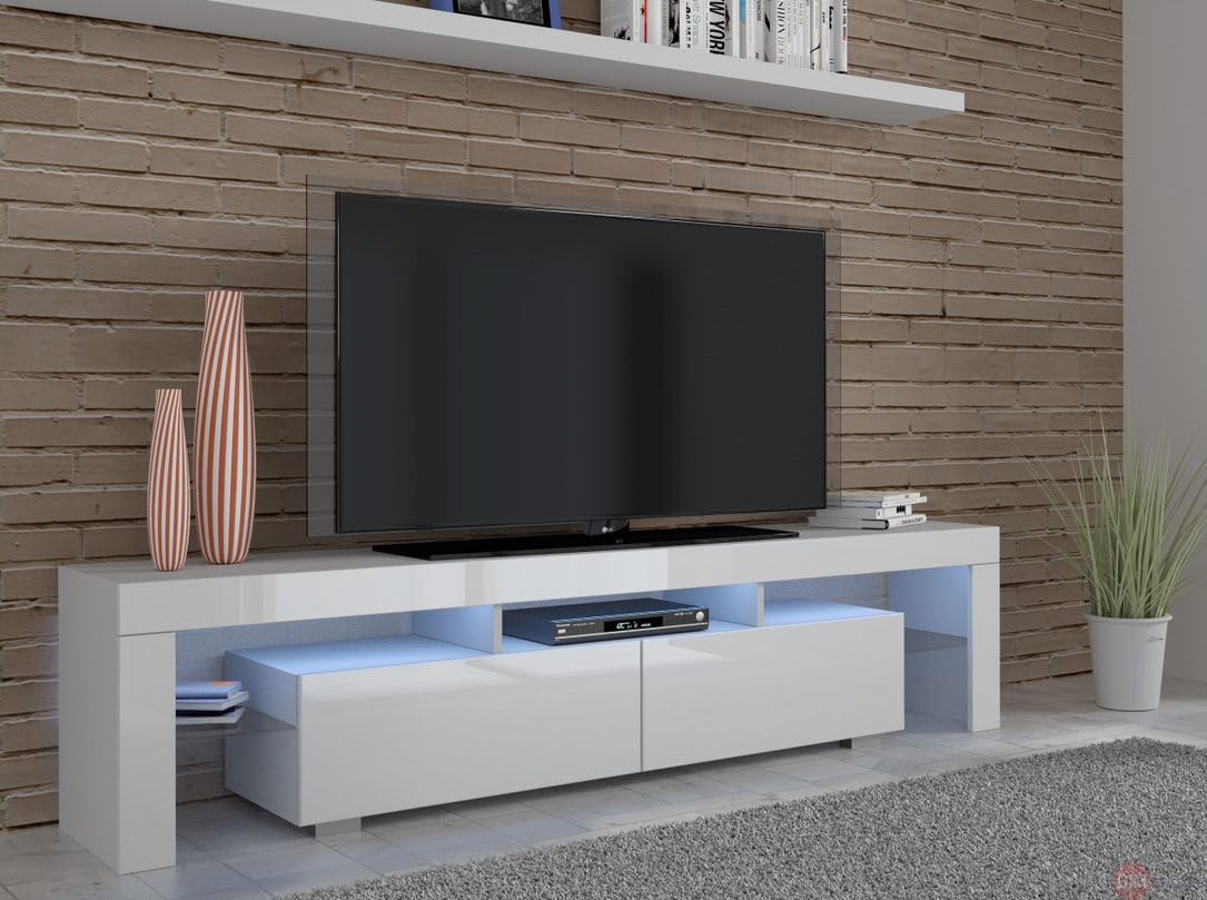 Modern High Gloss TV Stand for TVs Up to 80 - Homlando