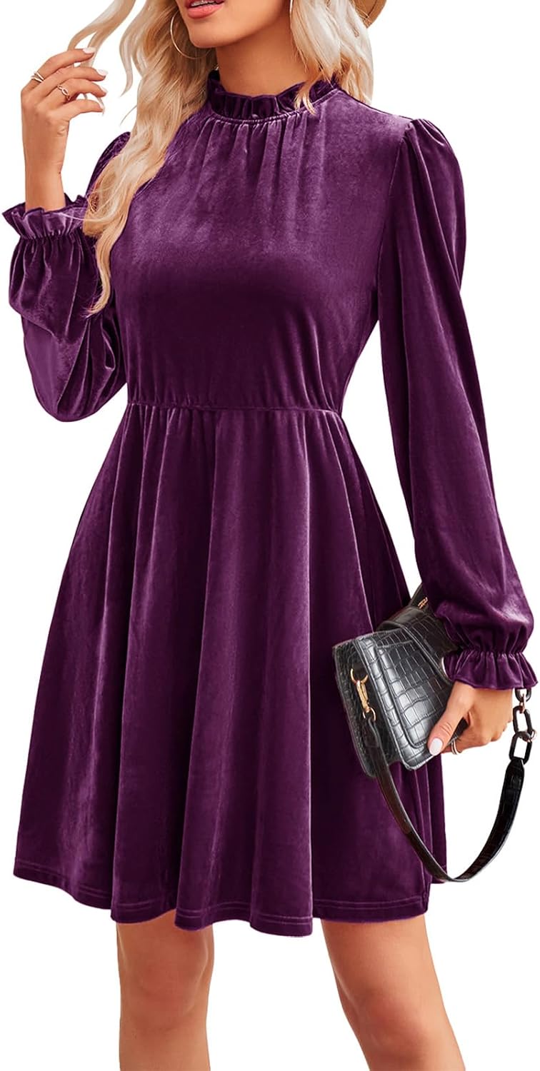 Jayscreate Women's Velvet Dress for Weddings and Parties