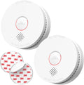 Smoke Detectors Photoelectric 2-Pack - Fast Alarm, 10h Mute
