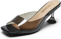 DREAM PAIRS Women's Clear Heeled Sandals Square Toe Transparent Into