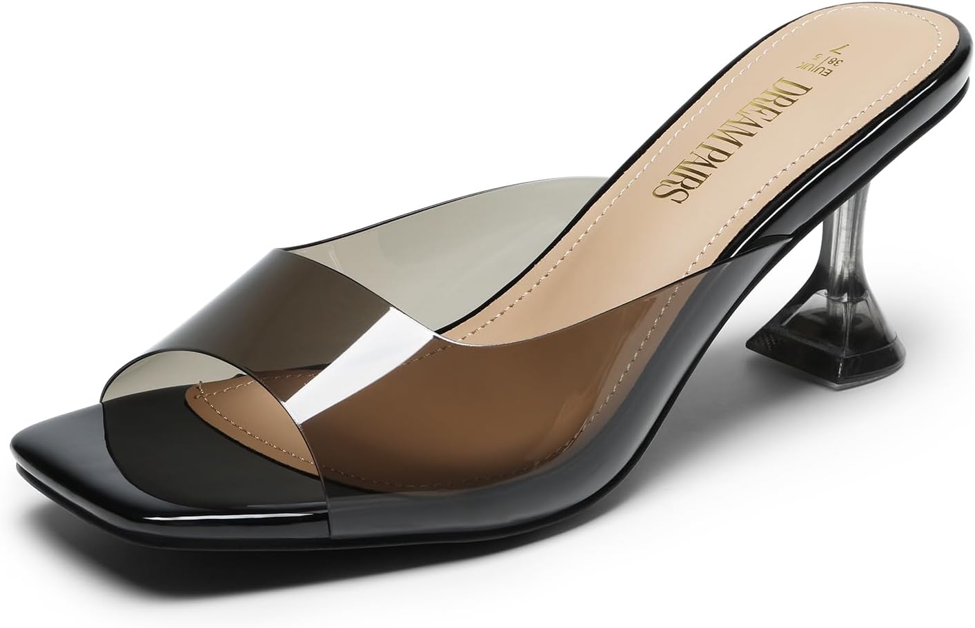 DREAM PAIRS Women's Clear Heeled Sandals for Summer Style