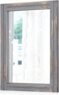 Wood Framed Rectangular Rustic Wall Mirror 26in x 18in - Farmhouse