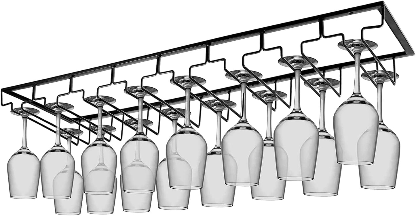 Xverycan Wine Glass Rack Under Cabinet for Stylish Storage