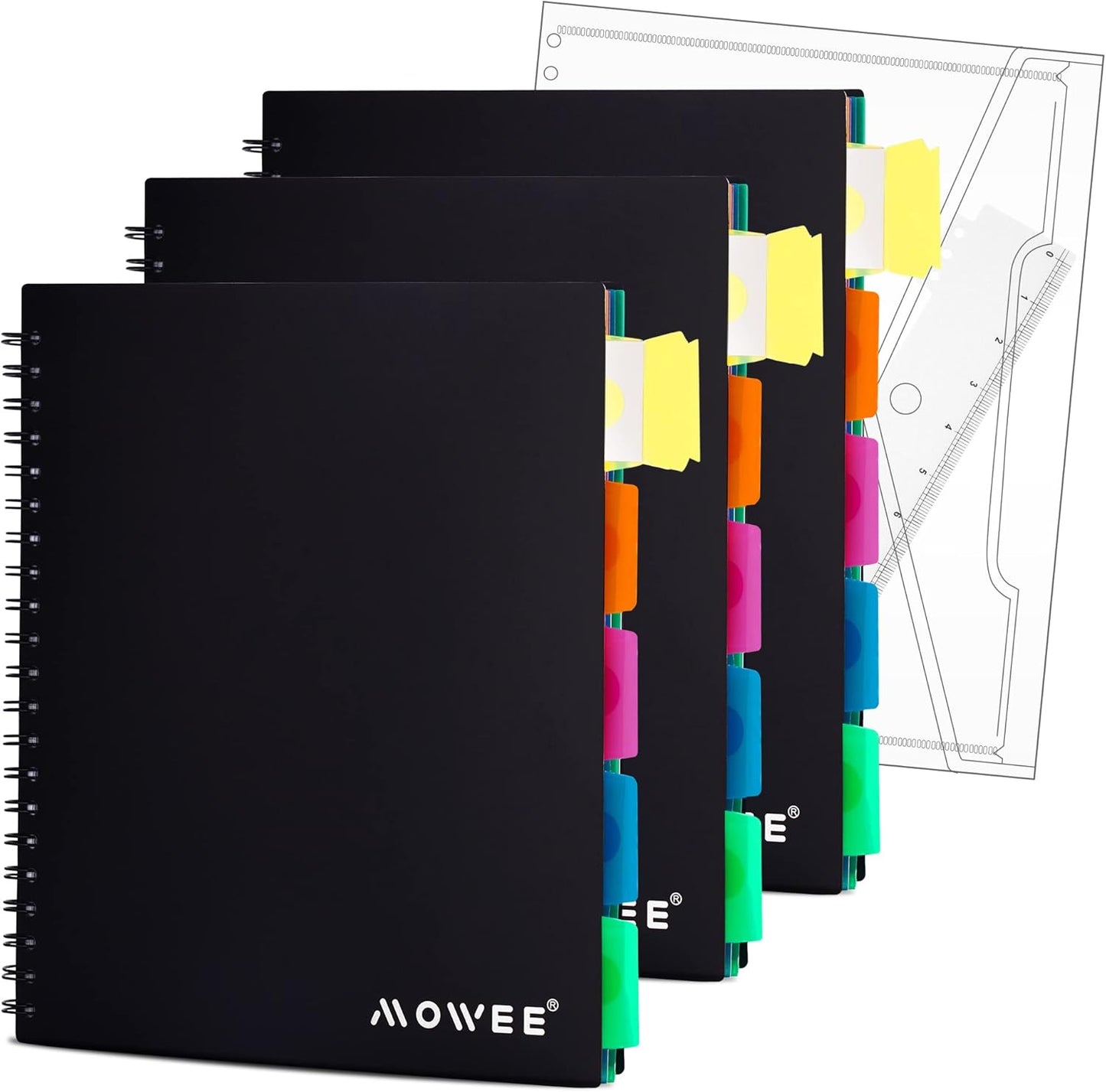 Spiral Notebook 5 Subject College Ruled with Pocket Dividers