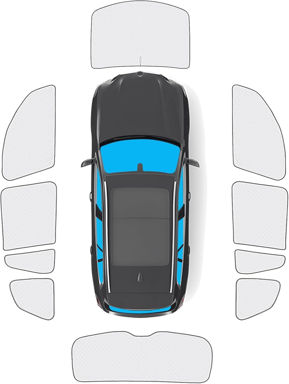 KMF 10pcs Full Window Sun Shade for BMW X3 2018-2024