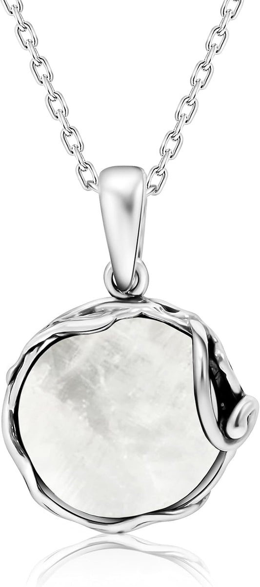 925 Sterling Silver Moonstone Necklace - Unique Handmade Jewelry