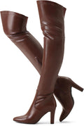 Over The Knee Stretch Suede Chunky Heel Boots - Comfortable 3.5in