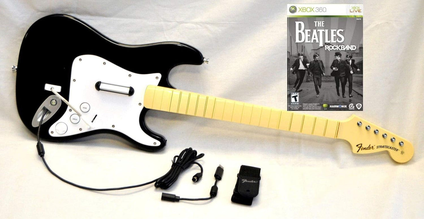 OEM Rock Band 1 XBox 360 Wired Fender Guitar with Beatles Kit