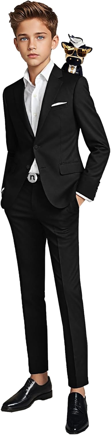 Boys' First Class Slim Fit Suits by Black n Bianco for Style