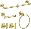 Brushed Gold Bathroom Hardware Set 5 Piece - Durable SUS304 Kit