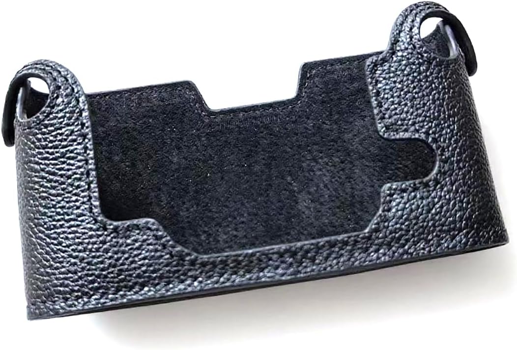 Handmade Genuine Leather Half Camera Case for Canon AE-1 Black