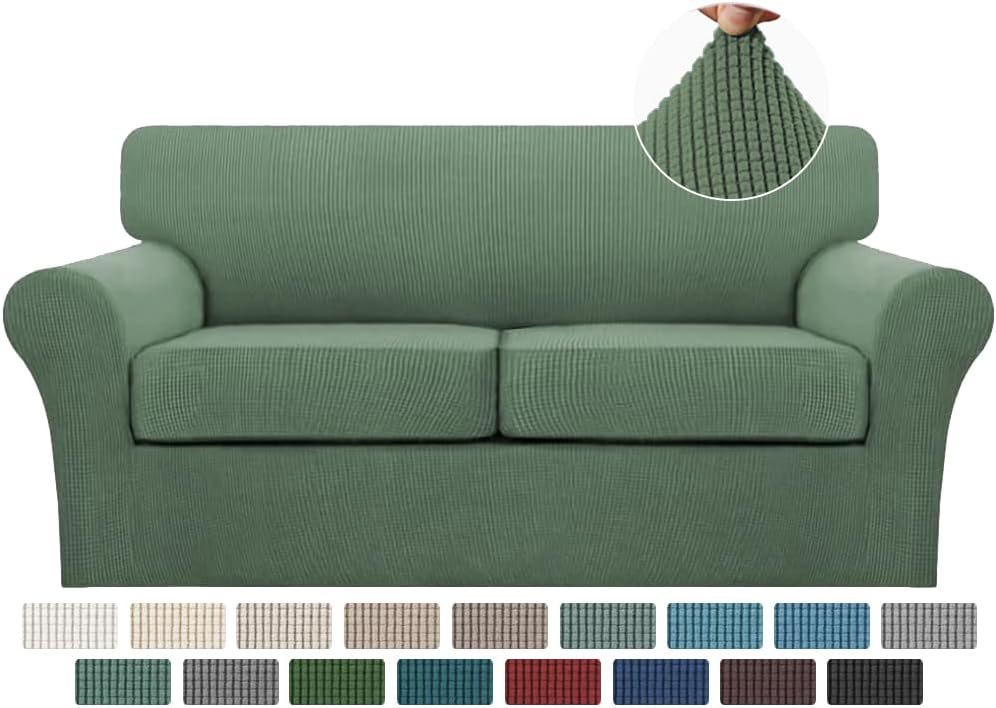 Turquoize 3 Piece Sofa Covers for 2 Cushion Couch Slipcover