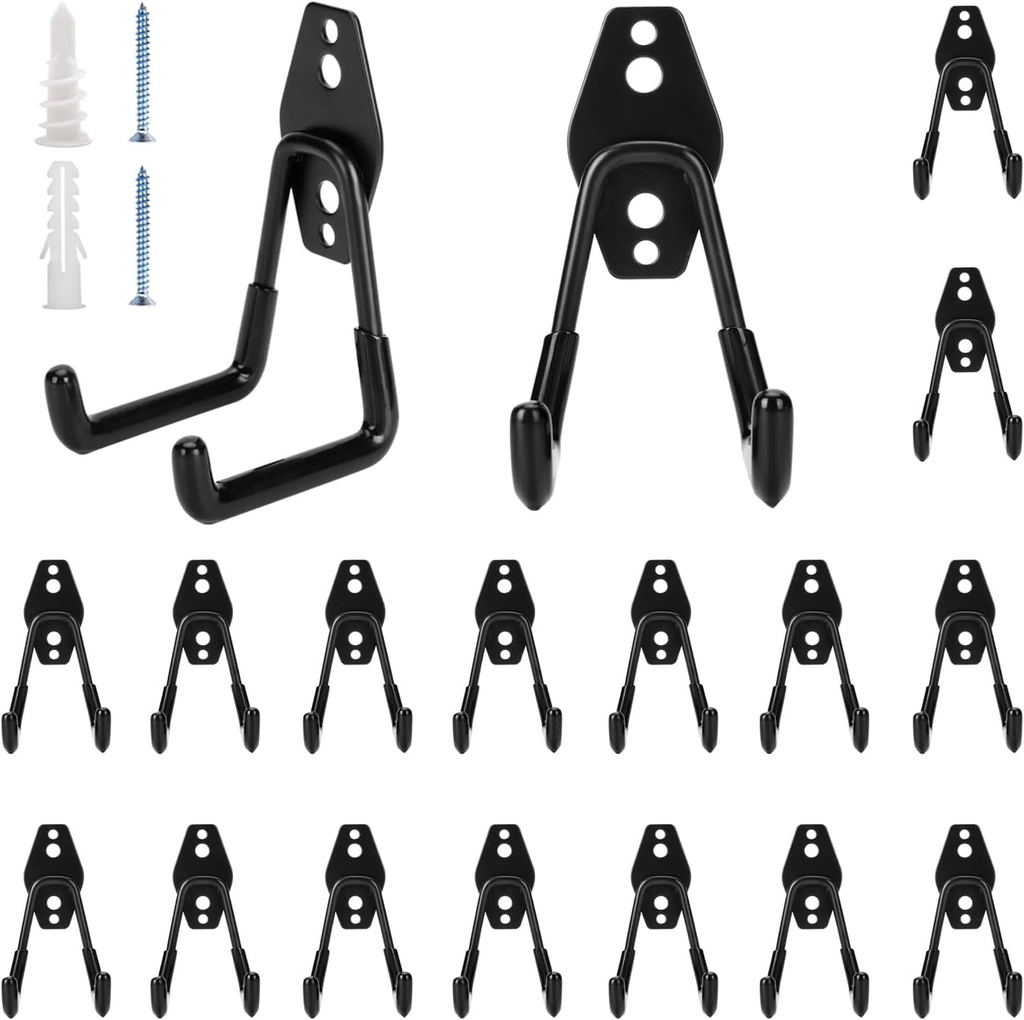 18 Pack Heavy Duty Garage Hooks for Organizing Tools and Bikes