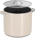 Bakken 12.5 Quart Ceramic Coated Stock Pot with Lid - Safe, Even Heat