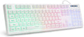 HUO JI White Gaming Keyboard w/ Rainbow LED - Mechanical Feel