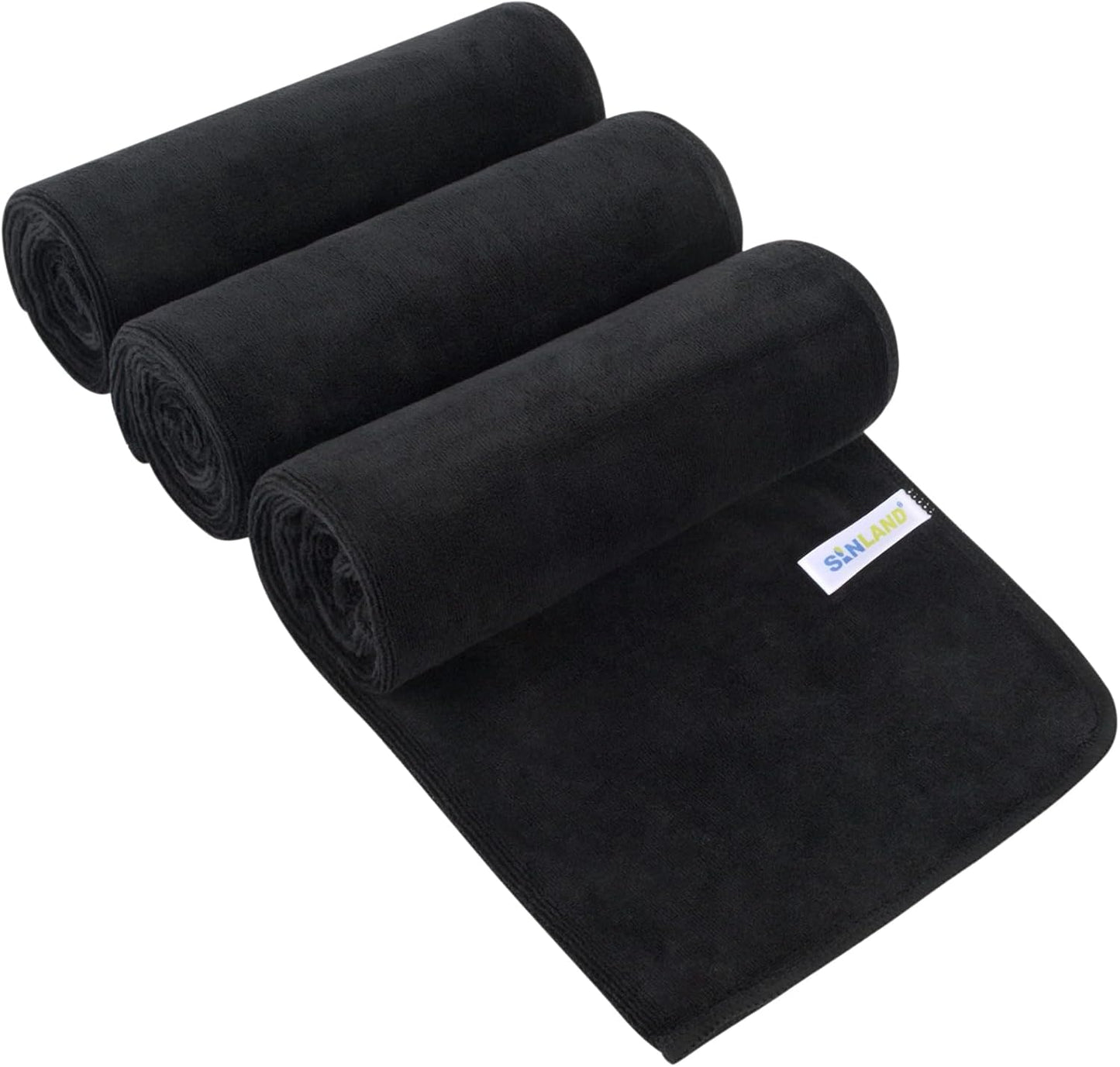 SINLAND Super Soft Microfiber Gym Towels - 3 Pack 16x32