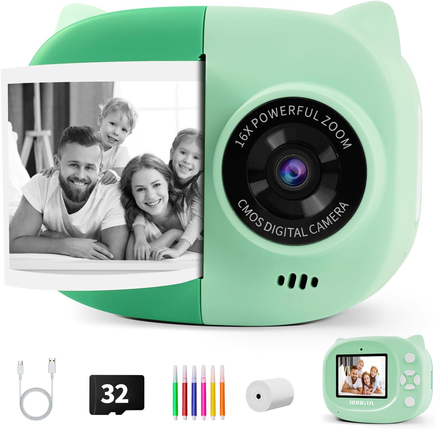 Rongta Kids Instant Print Camera - Fun & Portable!