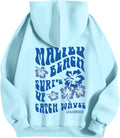 Pink Palm Puff Hoodie Oversized Graphic Hoodie for Women - Cozy Fall