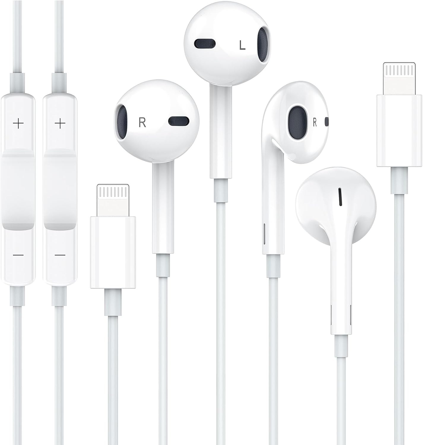 Apple MFi Certified Wired Earbuds - Crisp Sound & Control