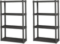 Sterilite 2-Pack 4 Shelf Unit - Heavy-Duty Plastic Storage Rack