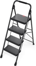 Step Ladder 4-Step Folding Stool with Handrail - 800lbs Capacity