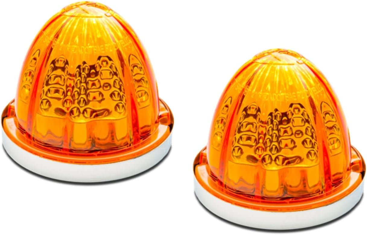 RoadWorks Amber Watermelon HERO Lights - Vintage Style LED Pair