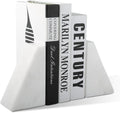 Marble Book Ends Decorative Bookends for Shelves - Weighted Stone