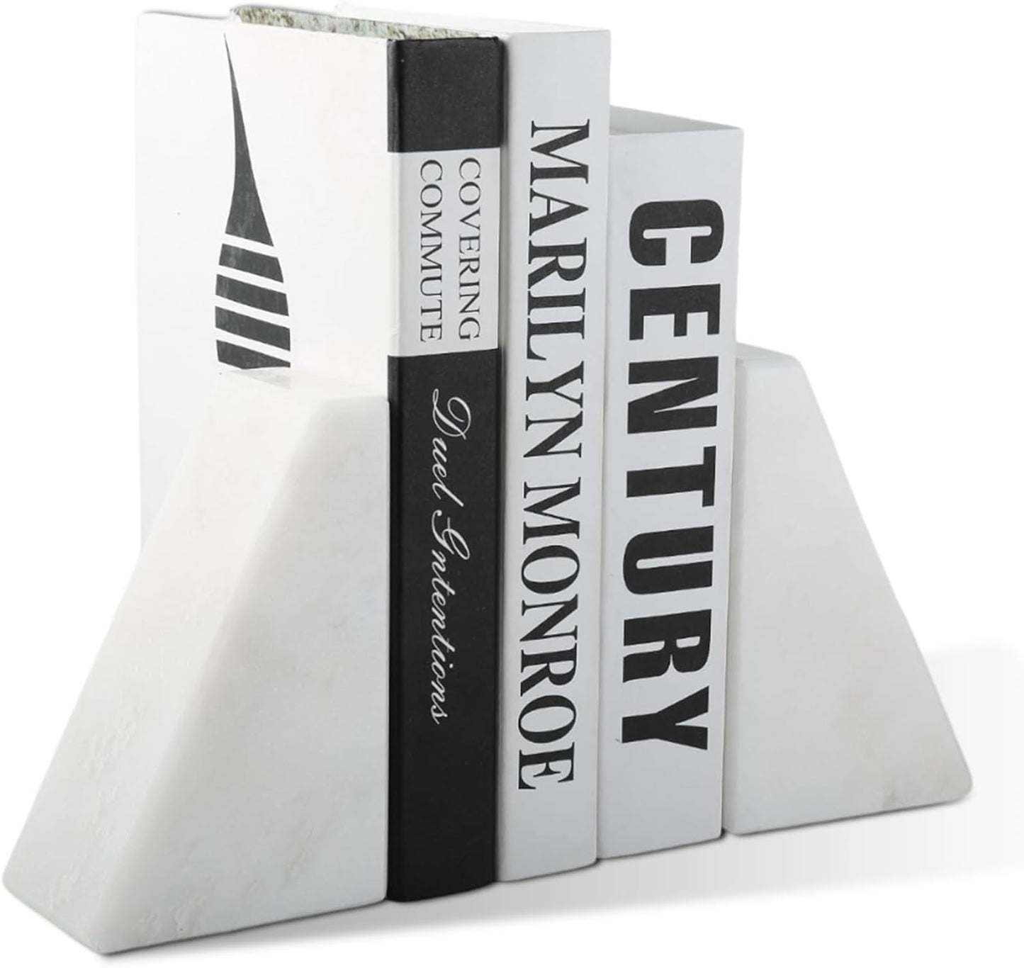 Marble Book Ends Decorative Unique Bookends for Shelves