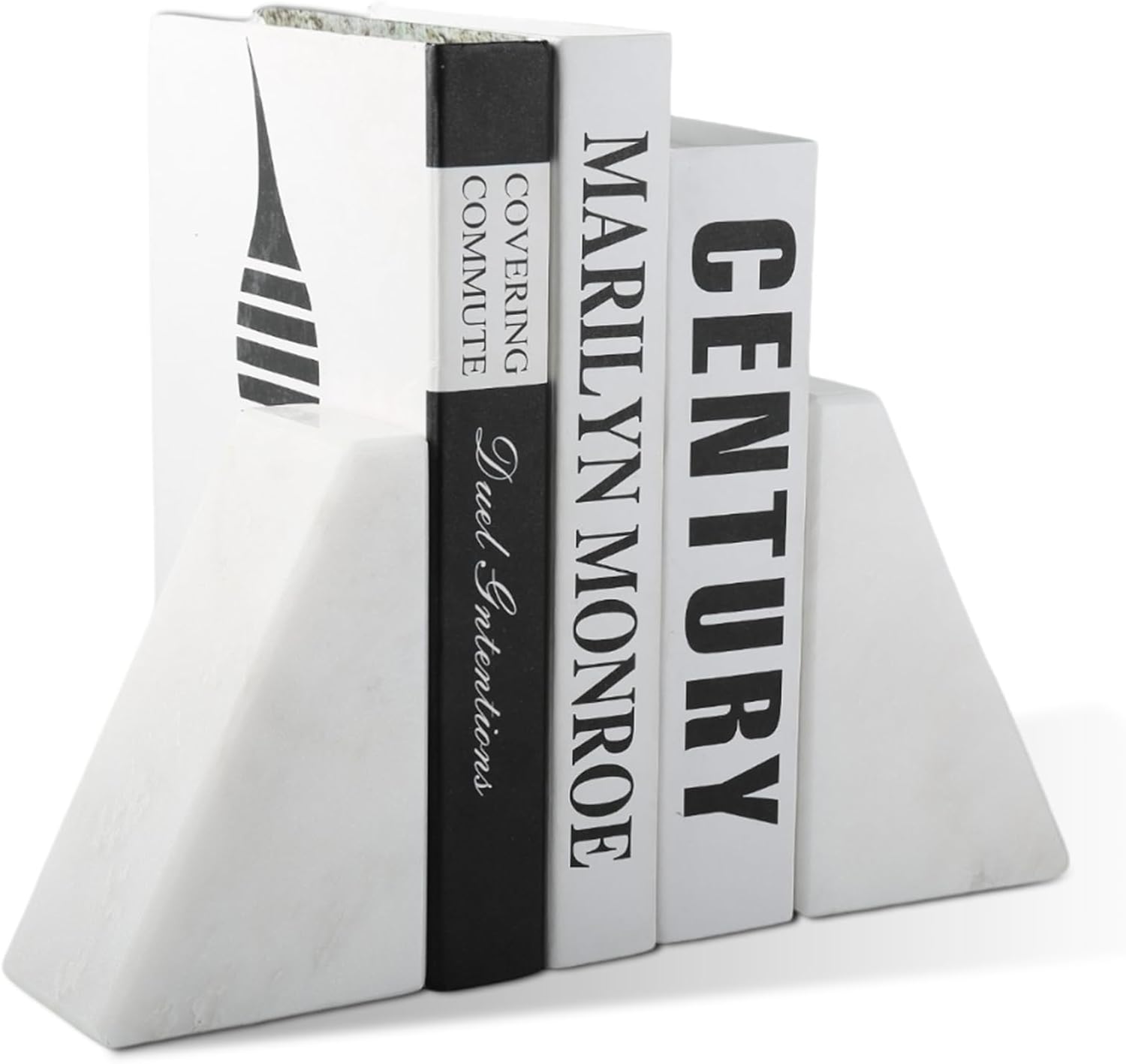 Marble Book Ends Decorative Unique Bookends for Shelves