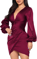 DeftSharp Womens Ruched Formal Bodycon Midi Dress - Flattering