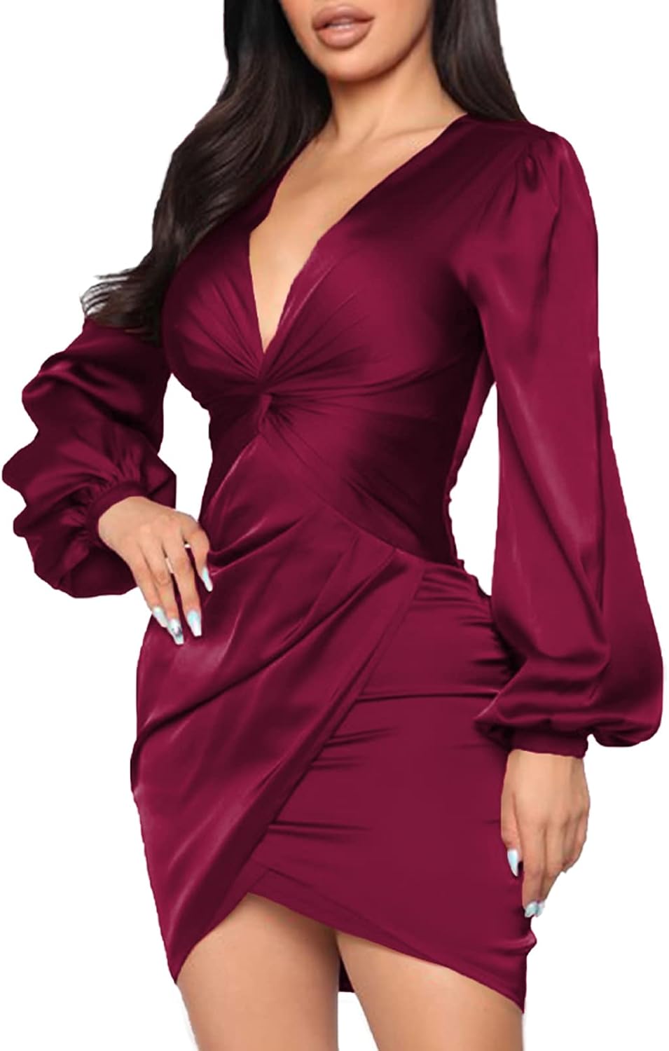 Elegant Ruched Bodycon Midi Dress