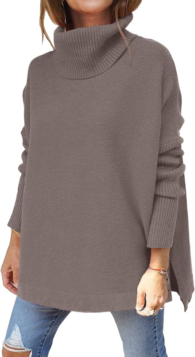 LILLUSORY Women's Turtleneck Oversized Sweater for Cozy Style