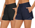 2 Pack Athletic Shorts for Women High Waisted Quick Dry - Built-In