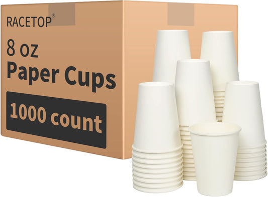 1000 Pack 8 oz Disposable Coffee Cups by RACETOP - Perfect for Any Occasion!